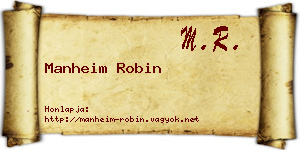 Manheim Robin névjegykártya