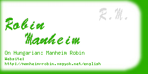 robin manheim business card